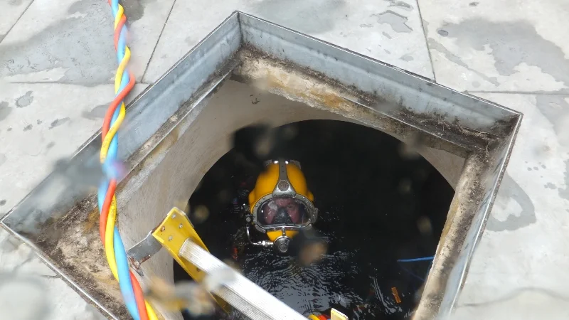 Confined access to fountain pump